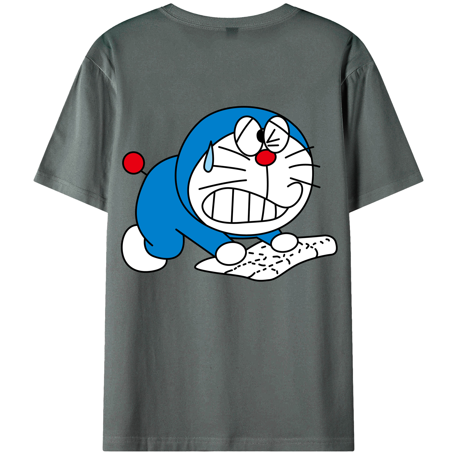 （画像用） ドラえもん Doraemon 綿100％ メンズ半袖Tシャツ（バックプリント） 通気性